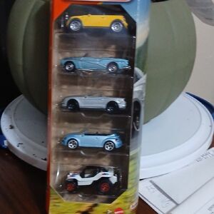 Hot Wheels Adventure Car Pack - Yellow, Blue, Silver, White